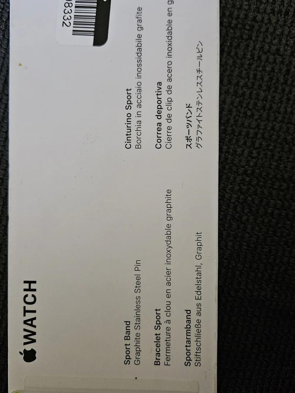 Apple Black Sport Band for Apple Watch
